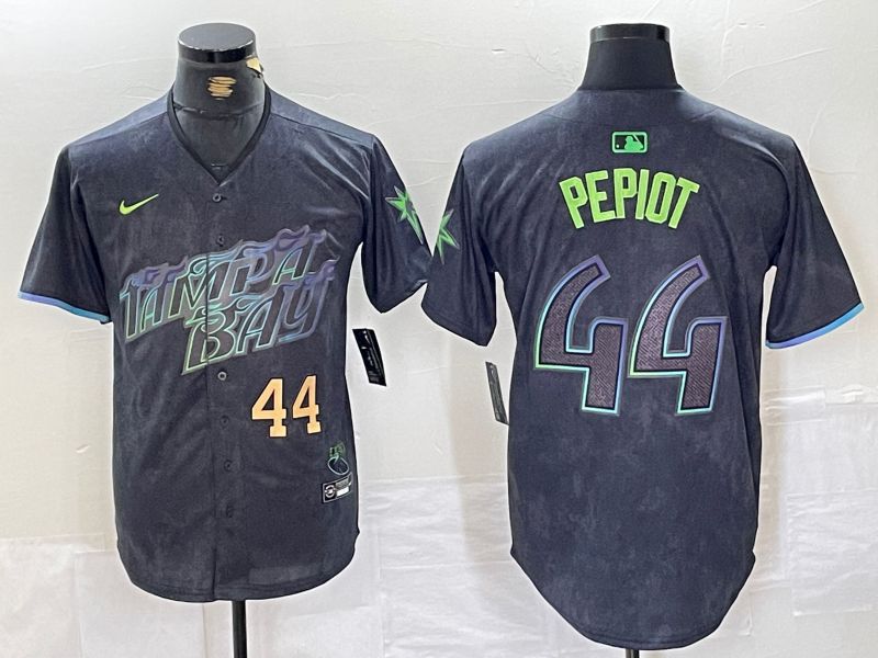 Men Tampa Bay Rays 44 Pepiot Black City Edition Nike 2024 MLB Jersey style 2